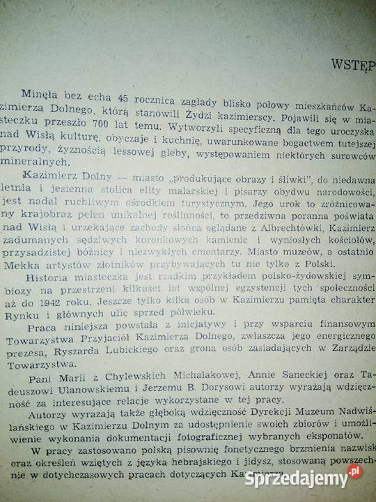 Żydzi kazimierscy unikatowe książki księgarnie Warszawa