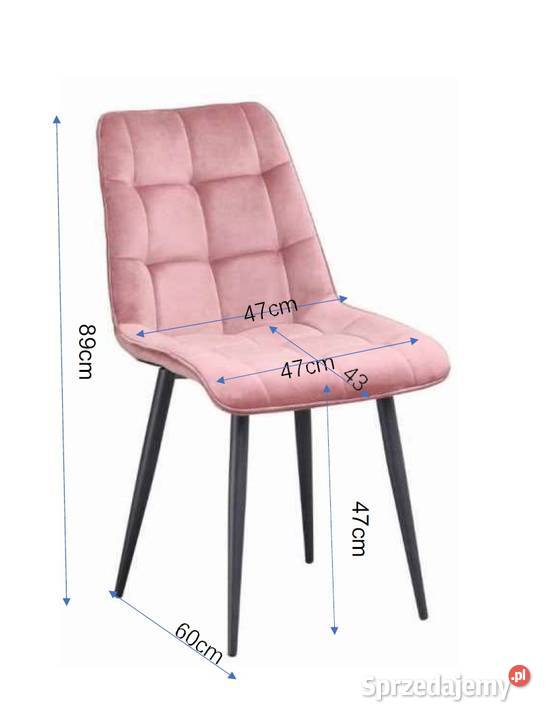 Różowe Krzesło Olivier Złote Nogi Wysyłka 24H 47cm