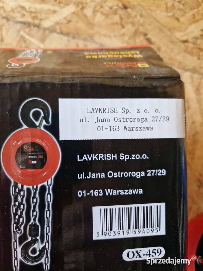 Wyciągarka łańcuchowa Onex OX 459 1 tona Pozostałe wielkopolskie Głogowa
