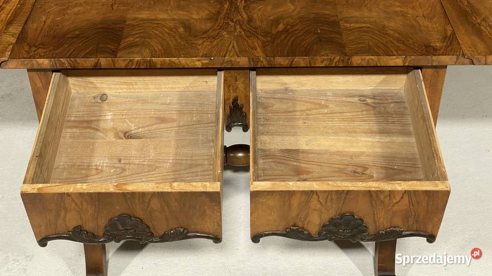 Stół z szufladami w stylu Biedermeier klapiak Gryfice sprzedam