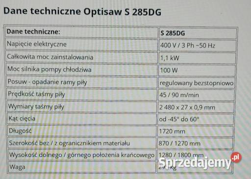 Piła taśmowa optimum opolskie Kędzierzyn-Koźle