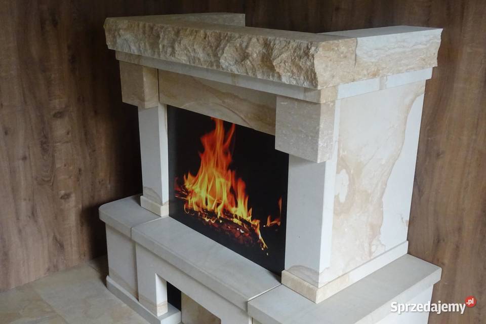 Kominki zabudowy obudowy kominkowe z kamienia łódzkie Wielgomłyny