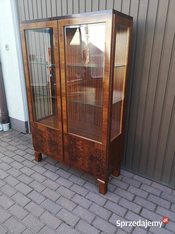Witryna Biblioteka ARTDECO Orzech Politura Stara Swarzędz