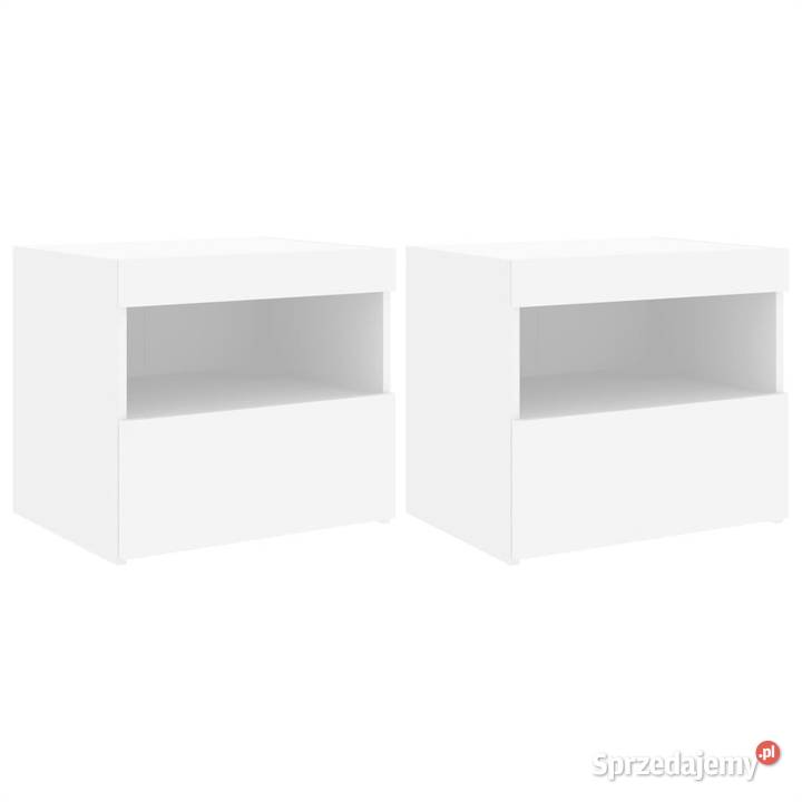 Szafki nocne z oświetleniem LED 2 białe 50x40x45 Warszawa
