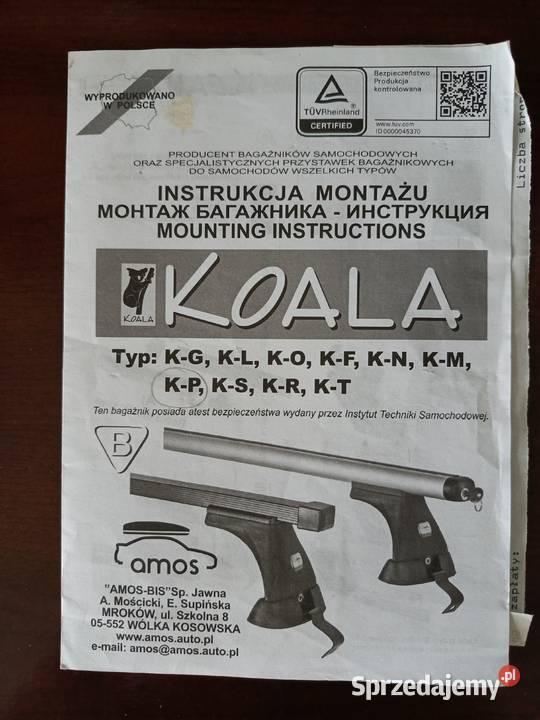 Bagażnik dachowy Amos Dąbrowa Górnicza sprzedam