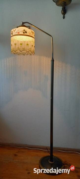 Secesyjna lampa z ruchomym ramieniem porcelanowy łódzkie