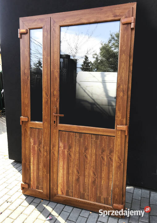 125X210 drzwi PCV ZŁOTY DĄB nowe szyba panel Czechowice-Dziedzice