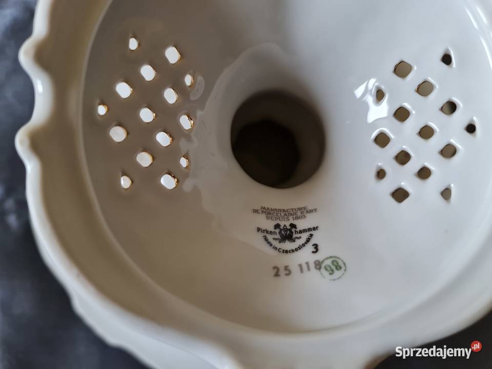 Porcelanowa zdobiona patera na nóżce mazowieckie Warszawa