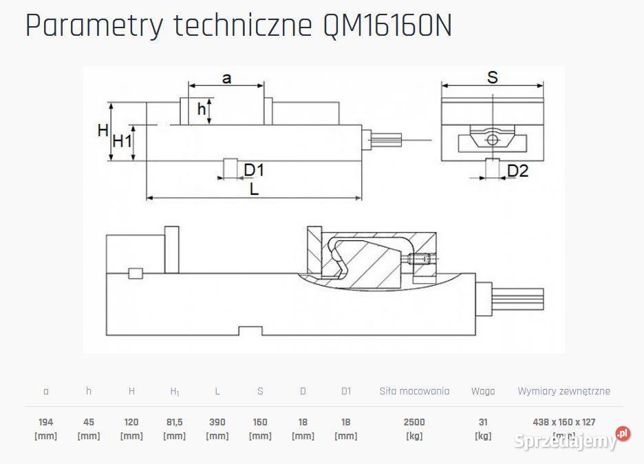 Imadło maszynowe precyzyjne 160 mm mazowieckie Siedlce