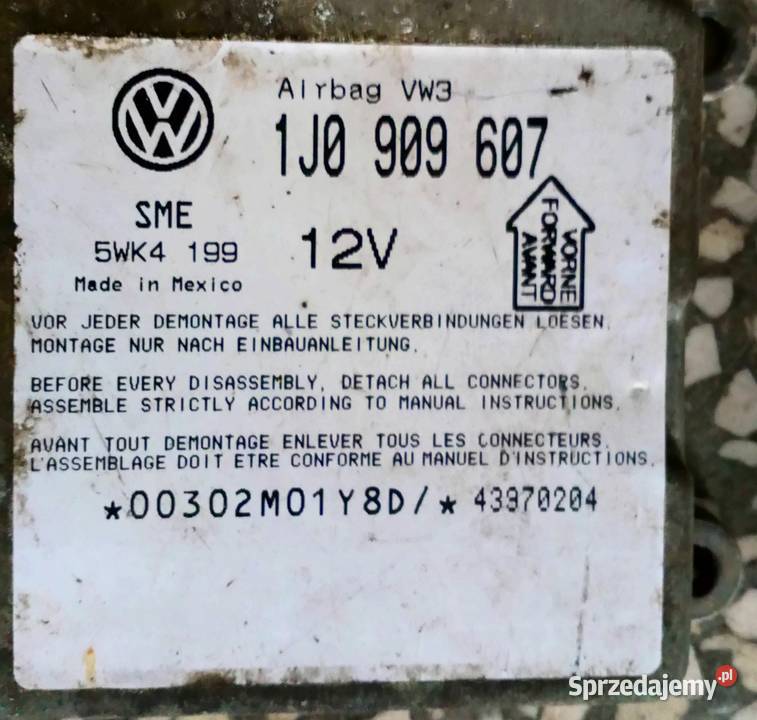 Sterownik moduł poduszek airbag WV Passat B3B4