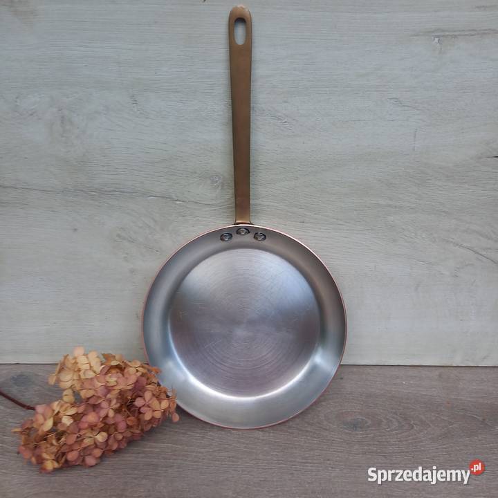 Miedziana patelnia średnica 22 sygnowana Patelnie i woki Warszawa sprzedam