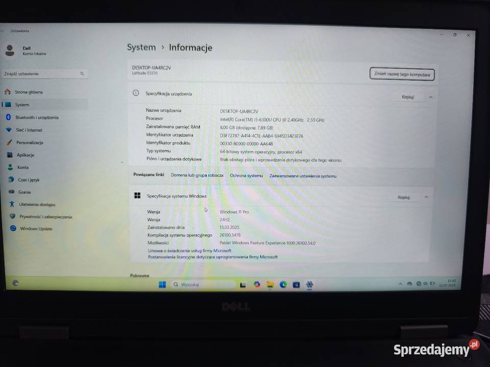 Dell Latitude E5570 i5 8GB 256GB SSDWindows 11