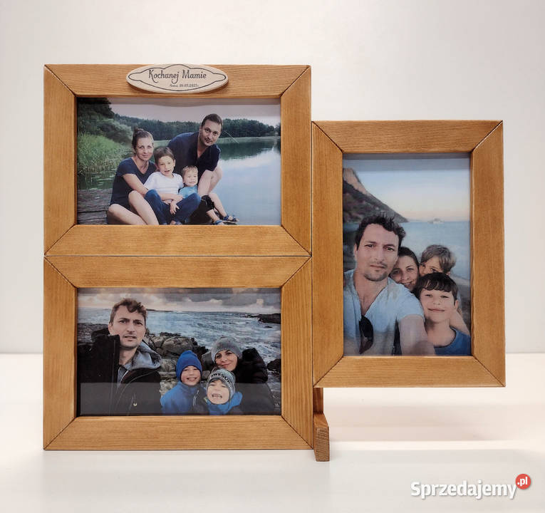 Ramka Na Zdjęcia 10x15 DREWNO Olcha Napis mazowieckie Warszawa