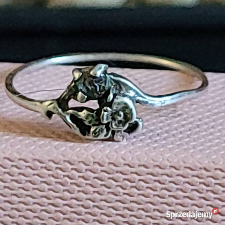 Srebrny 925 kwiatowy zestaw biżuterii srebro Warszawa