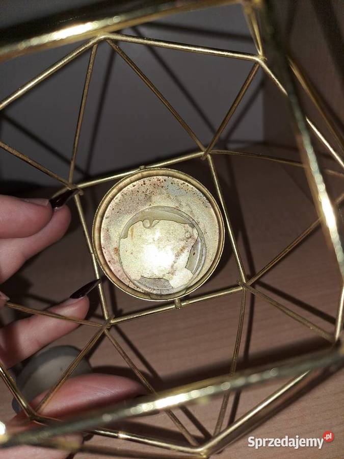 Świeczniki Złote Geometryczne 2 sztuki kujawsko-pomorskie Żnin