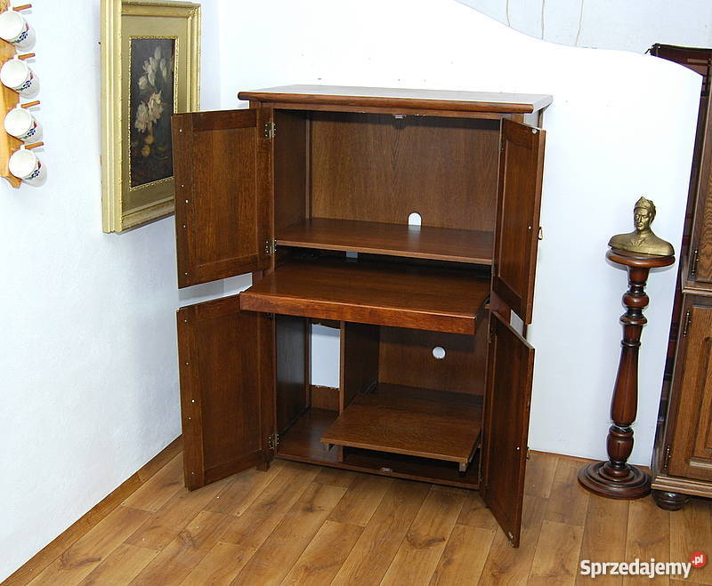 SEKRETARZYK SEKRETERA BIURKO SZAFKA KOMPUTER DĄB Meble Świdnica