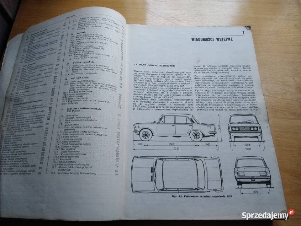 Książka Naprawa samochodów FSO 125p wydawnictwa Dąbrowa Górnicza