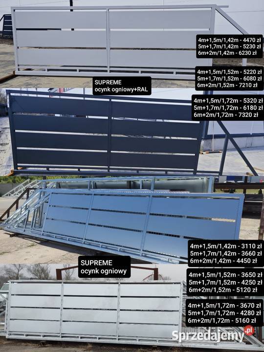 PROMOCJA Brama przesuwna GRZEBIENIOWA 4m ocynk Lubanie