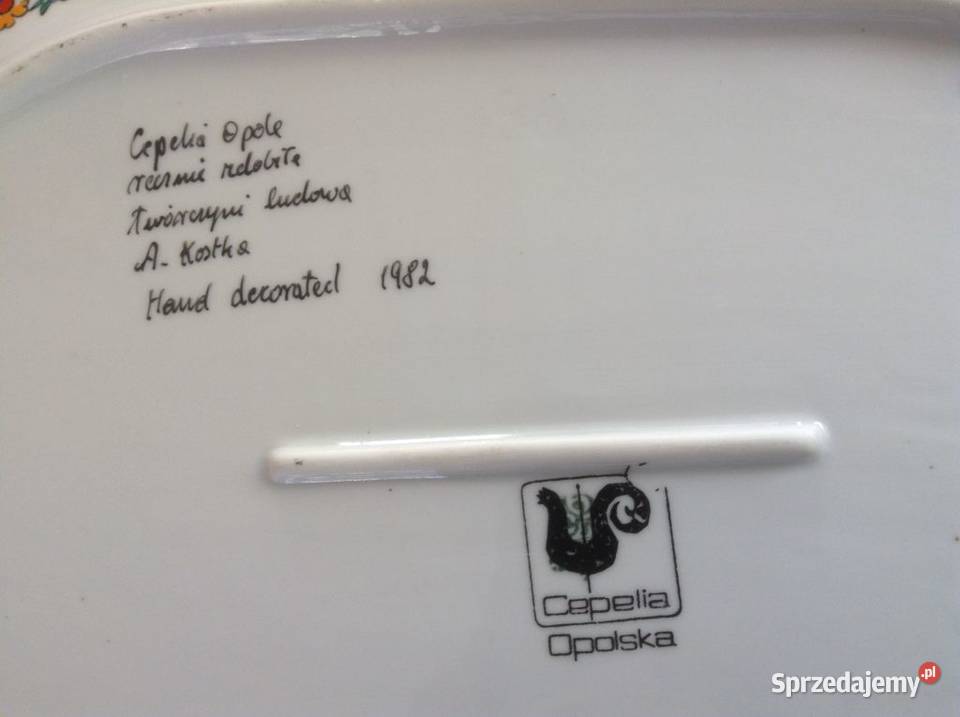 Talerze porcelanowe ręcznie malowane CEPELIA Opole