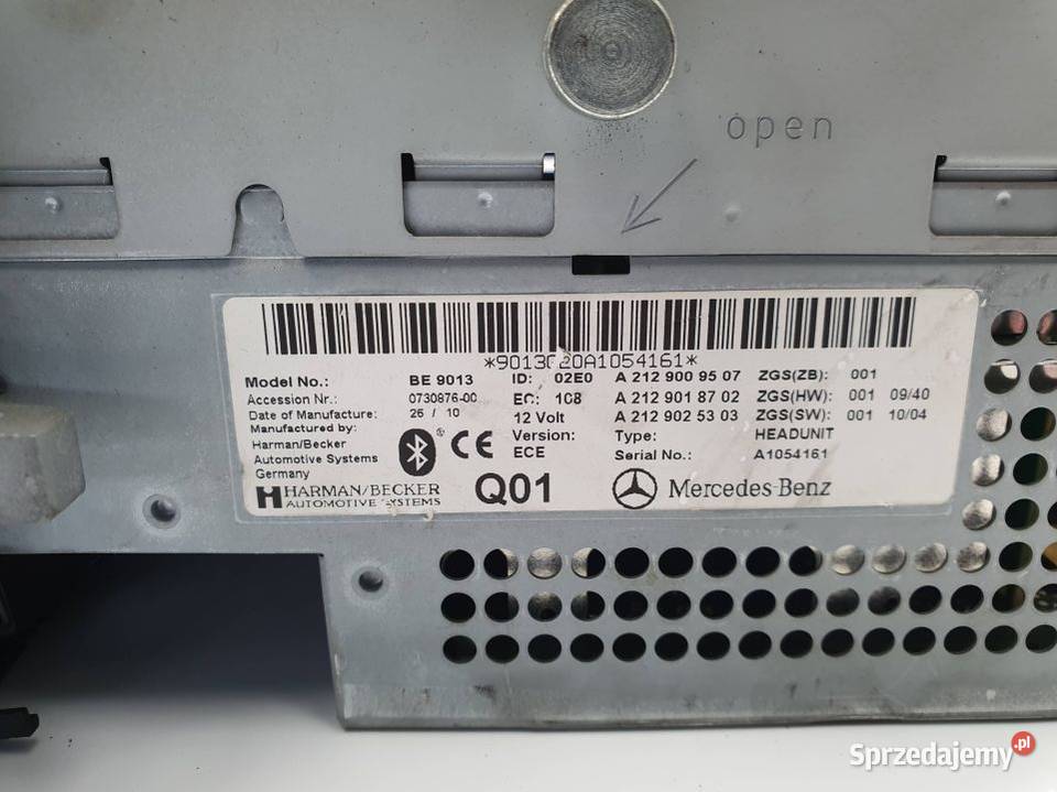 RADIO MERCEDES EKLASA W212 A2129009507 Pozostałe