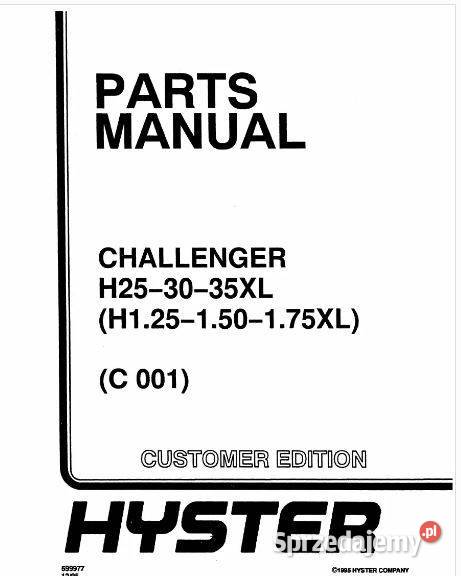 Hyster Challenger H25 H30 H35XL H125 H150 H175XL motoryzacja, transport Kielce