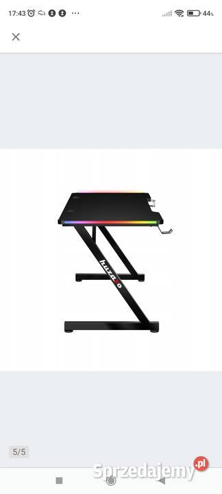Biurko gamingowe Huzarów Hero 25 RGB carbon Biurka Wola Mrokowska