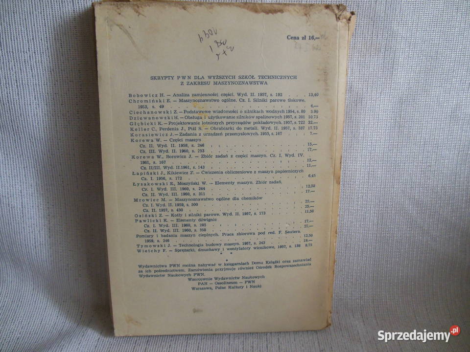 Części maszyn Witold Korewa cz1 1962 Kielce