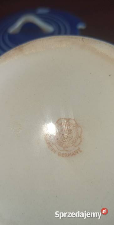 Puzderko pojemnik sygnowany Z pokrywką kobaltowy pomorskie Gdańsk