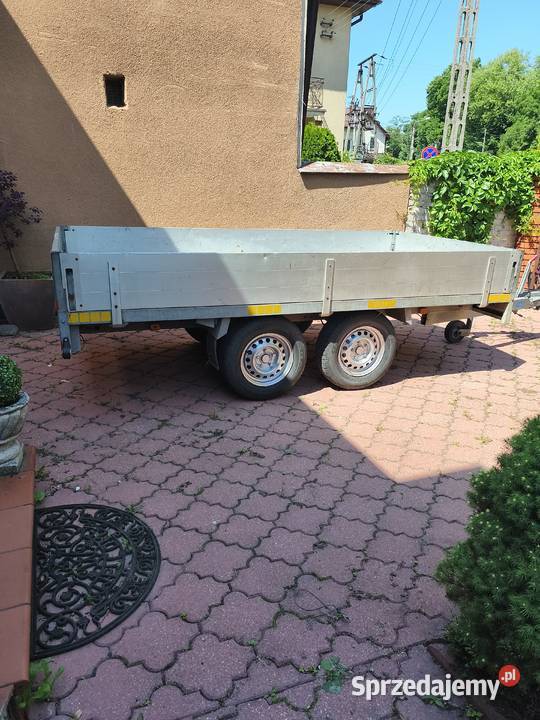 Przyczepka dwuosiowa aluminiowa 2 T Burtowe i plandeki Węgrów