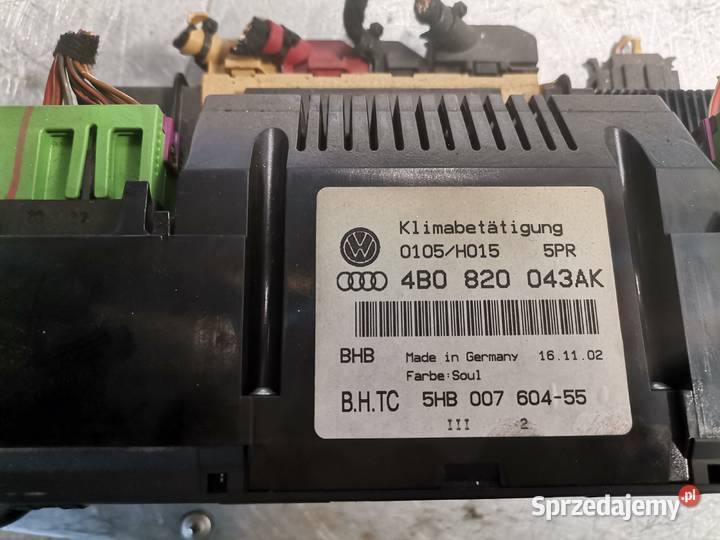 PANEL STEROWANIA NAWIEWU AUDI A6 C5 4B0820043AK osobowe Panele sterowania, przełączniki Nowy Sącz sprzedam