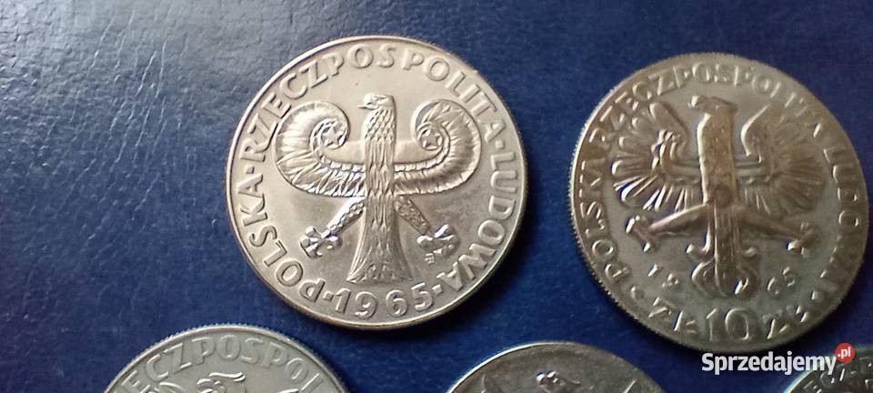 Stare monety 10 złotych 7 monet PRL Polska Lesko