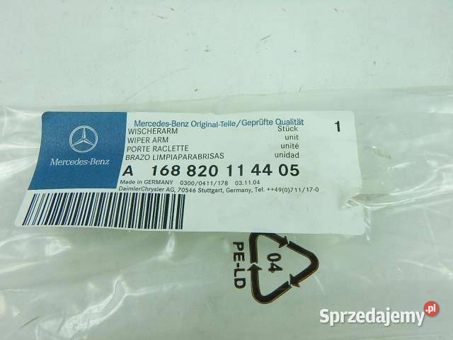 RAMIE WYCIERACZKI PRZÓD MERCEDES A W414 ORYGINAŁ