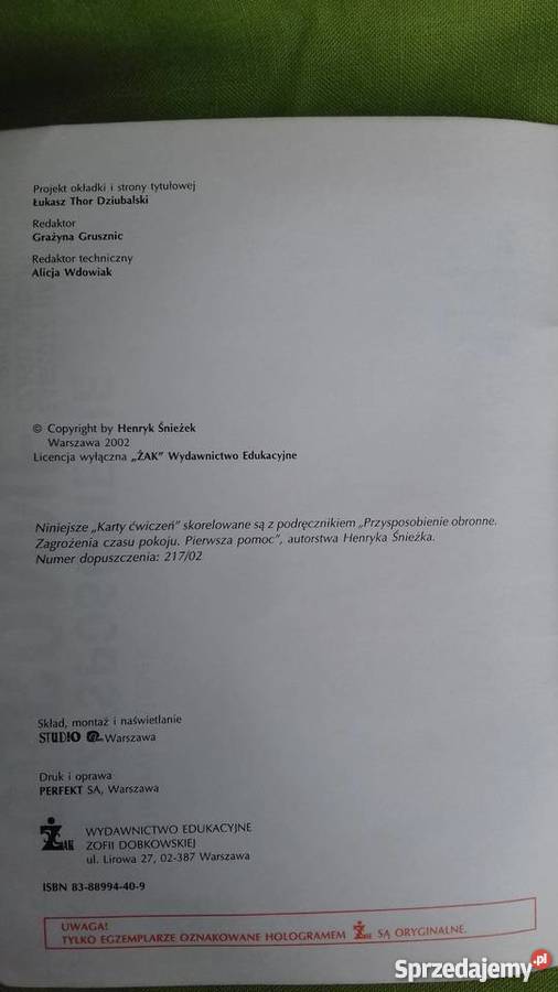Przysposobienie obronne część 1 ćwiczenia szkoła ponadgimnazjalna