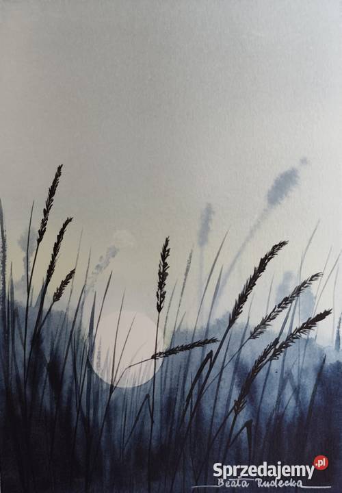 Oryginalna Akwarela Obraz pt Atramentowy Poznań