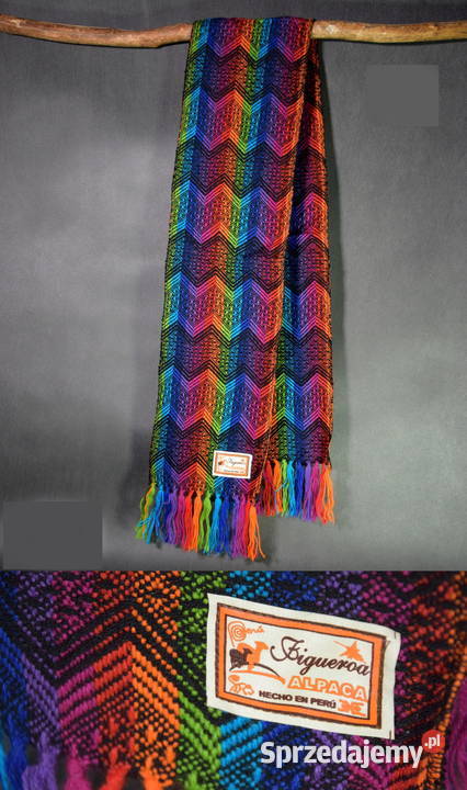 Szal Szalik Wełna Alpaki z Peru Unisex Unikalny Uniseks Kudowa-Zdrój
