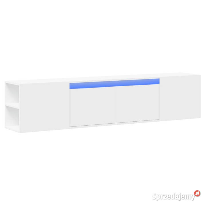 Ścienna szafka pod TV z LED biała 180x31x395 mazowieckie Warszawa