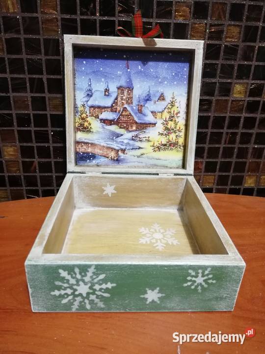 Świąteczne pudełko aniołek miś sarenki handmade opolskie Kędzierzyn-Koźle
