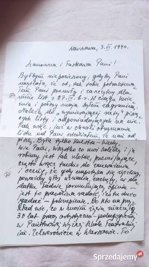 Autograf list Bardiniego 1990 aktora i reżysera zachodniopomorskie