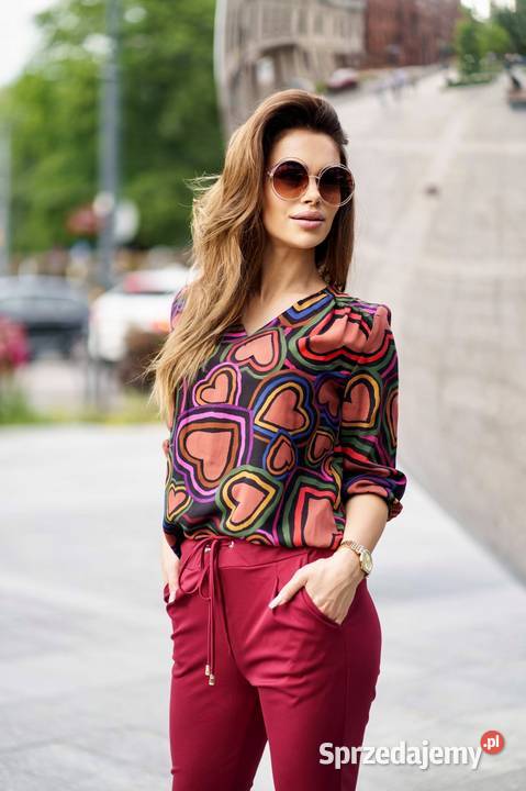 Spodnie Novum cygaretki rozmiar 36 bordowe