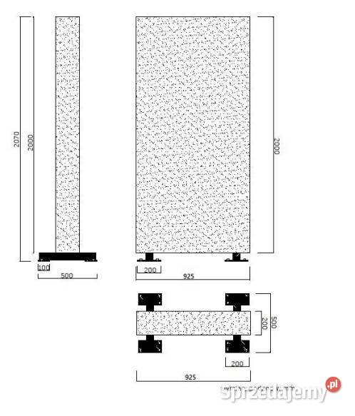 Moduł ogrodzeniowy 100x200 h beton Obrzeża i palisady Kraków sprzedam