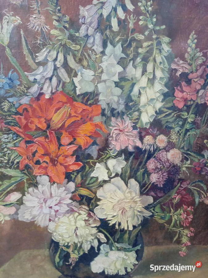 przedwojenny obraz olejny na płótnie 1943 r