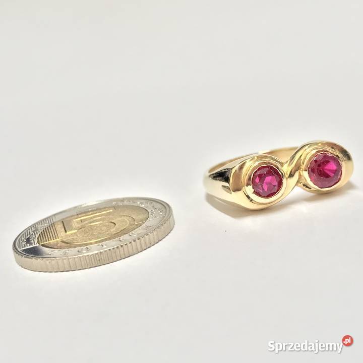Złoty pierścionek 585 14K Toi et Moi Ty i Ja z