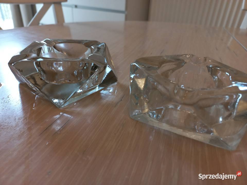 Art Deco 2 kryształowe popielnice