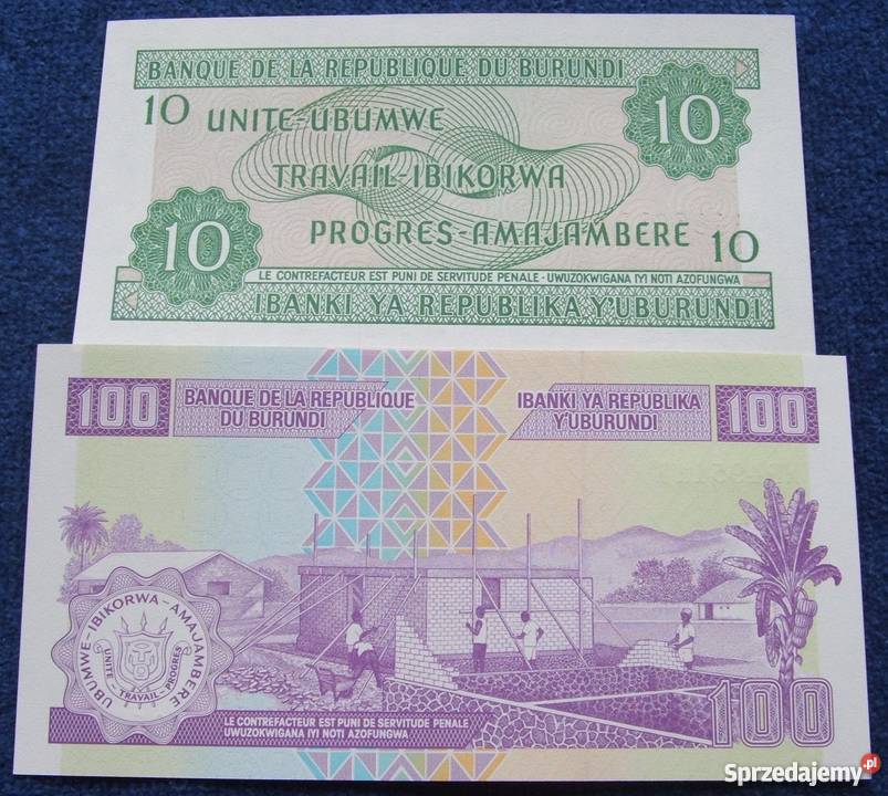BURUNDI Kolekcjonerskie Banknoty Zestaw 2 sztukI Katowice
