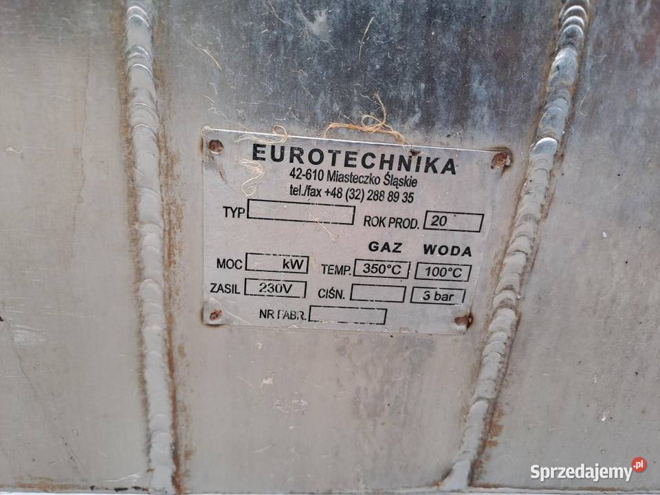 Wymiennik ciepła EUROTECHNIKA Produkcja Biznes i Przemysł Stary Sącz sprzedam