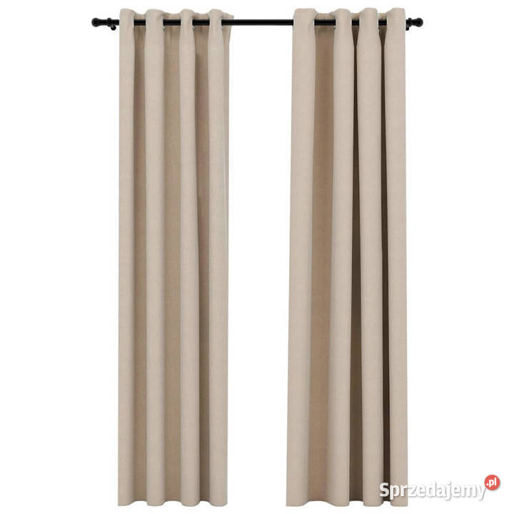 Zasłony stylizowane na lniane 2 beżowe 140x225