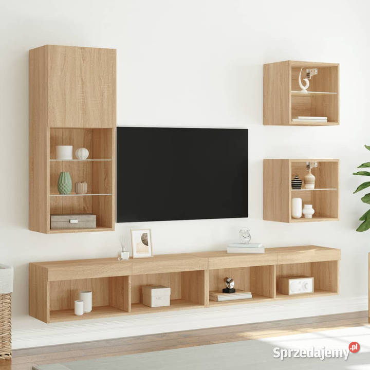 Szafka TV z LED dąb sonoma 405x30x102 WM837059 mazowieckie
