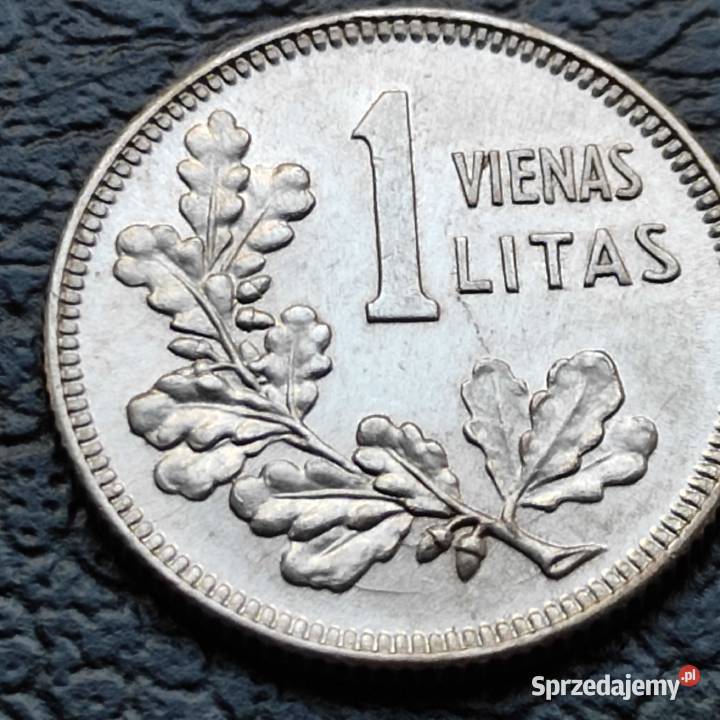 Moneta Litwa 1 lit 1925 r Srebro Lipiany