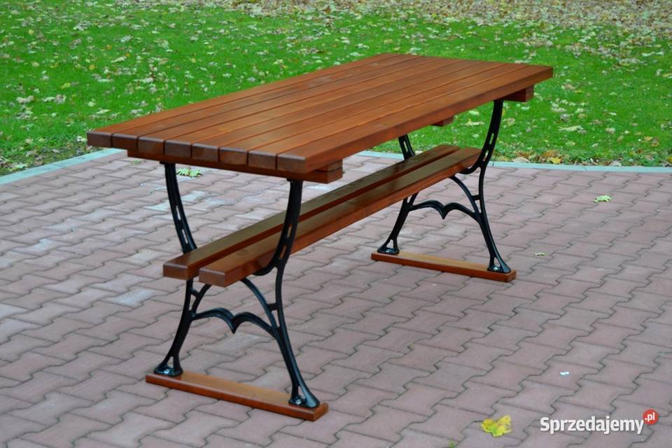 Stół ogrodowy- kawowy malowany drewno żeliwo W052