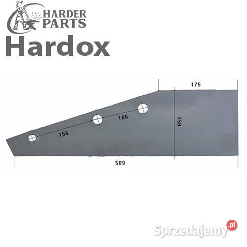 Płoza krótka HARDOX 21916P części do pługa Rolnictwo